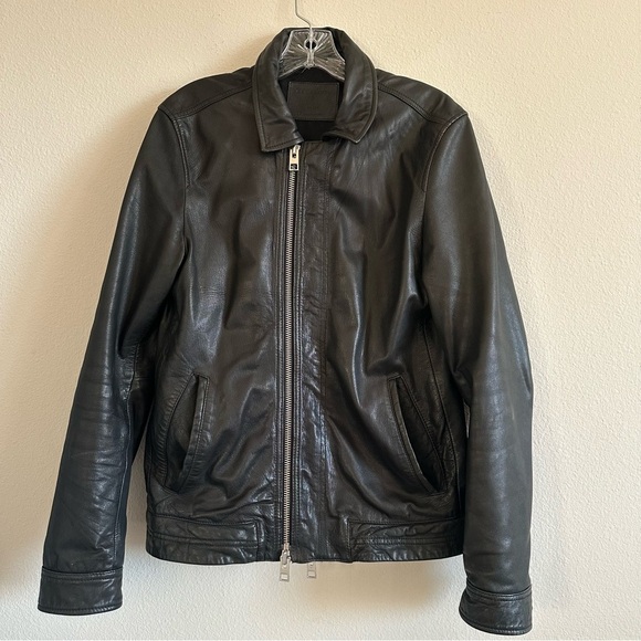 All saints men’s leather jacket - Picture 2 of 15